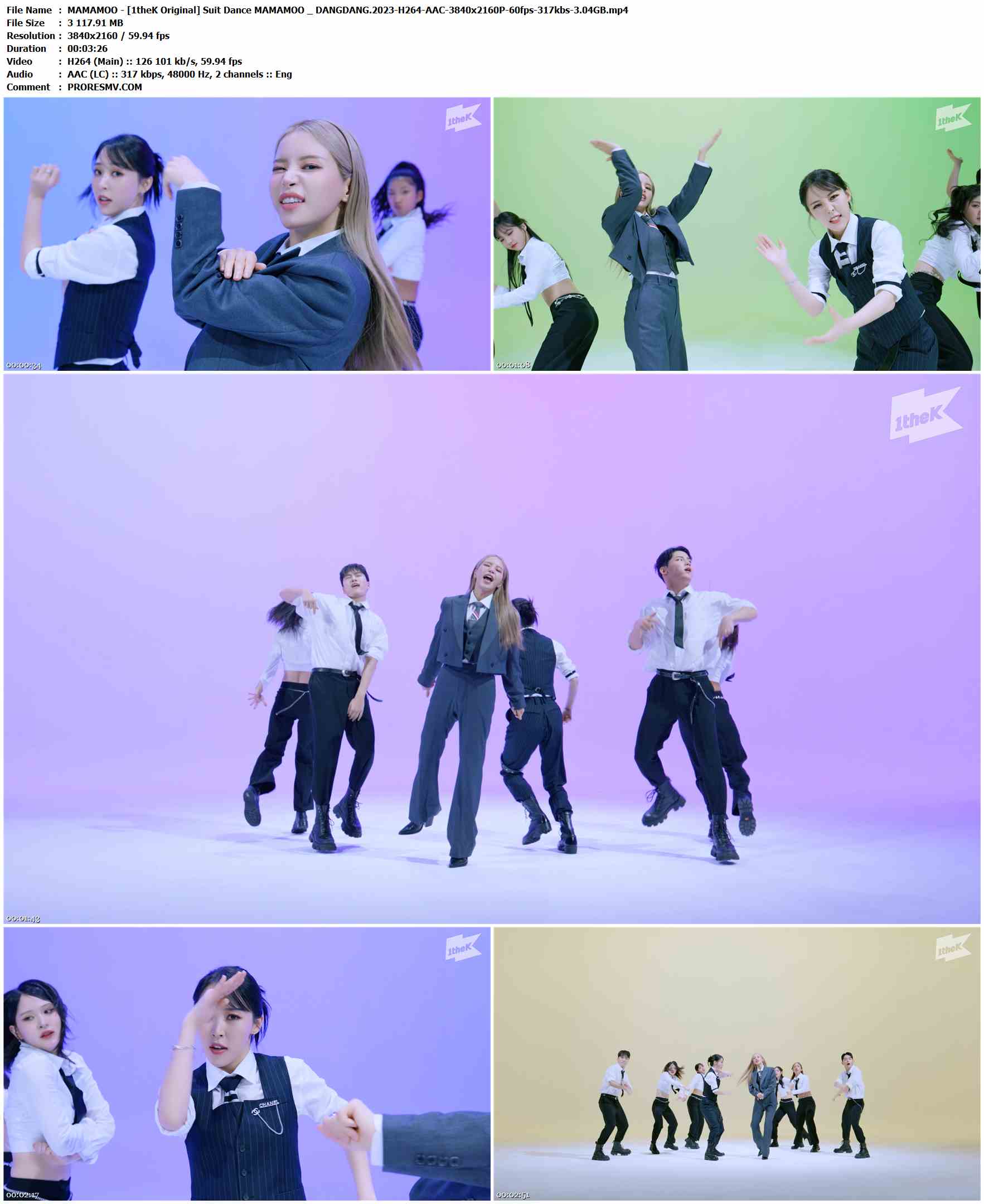 MAMAMOO - [1theK Original] Suit Dance MAMAMOO _ DANGDANG.2023-H264-AAC-3840x2160P-60fps-317kbs-3.04GB官方MV_高清MV